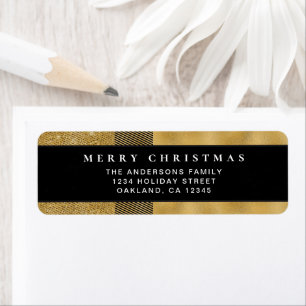 Modern Chic Gold Buffalo Kariert Frohe Weihnachten