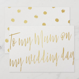 Modern Chic Gold "Für meine Mutter an meinem Hochz Einladung