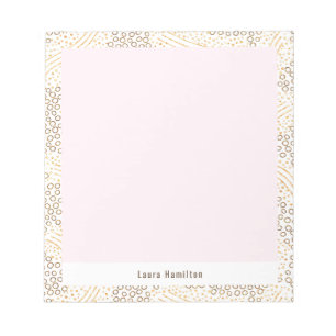 Modern Chic Gold Glitter Konfetti Rahmen Blush Ros Notizblock