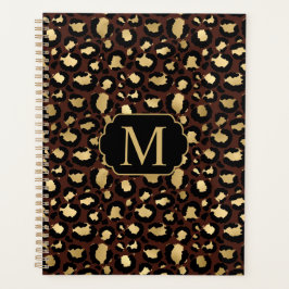 Modern Chic Gold Leopard Muster Mongorammed Planer