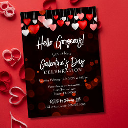 Modern Chic Hello Gorgeous Galentine's Day Party Einladung