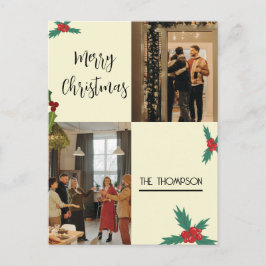 Modern Chic Holly Berries 2 Foto Frohe Weihnachten