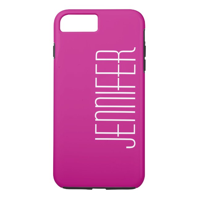 Modern Chic Hot Pink, Minimalistisch, Jumbo Name Case-Mate iPhone Hülle (Rückseite)