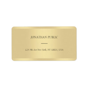 Modern Chic Italia Text Name Trendy Gold Adresse Adressaufkleber