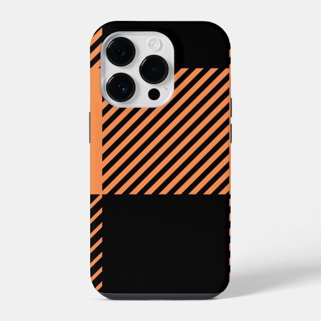 Modern Chic Kariert Gestreift  iPhone Hülle (Rückseite)