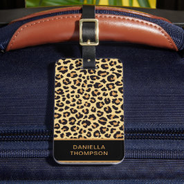 Modern Chic Leopard Print Patterns Adventure Trave Gepäckanhänger
