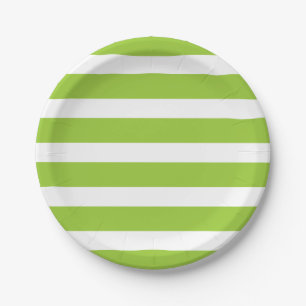 Modern Chic Lime Green Strip Geburtstagsparty Pappteller