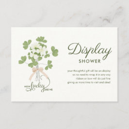 Modern Chic Lucky Shamrock with Bow display shower Begleitkarte