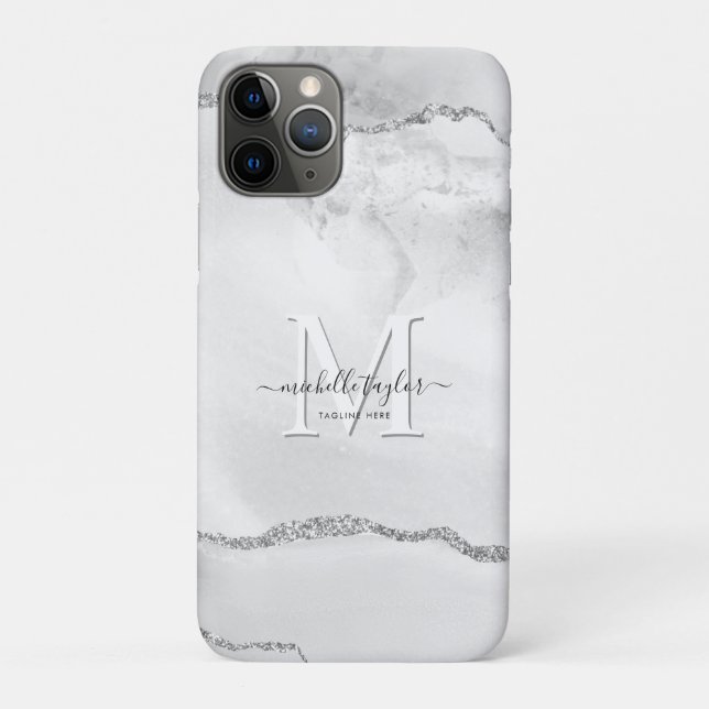 Modern Chic Monogram Business Card Pocket F Case-Mate iPhone Hülle (Rückseite)