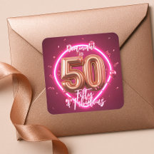 Modern Chic Neon Glow Rose Gold 50. Geburtstag