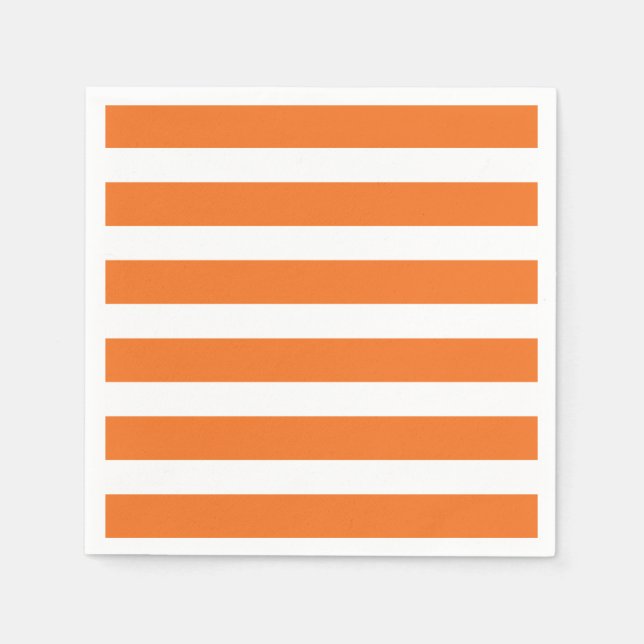 Modern Chic Orange Stripe Party Napkins Serviette (Vorderseite)