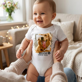 Modern Chic Pet Bestie BFF Custom Photo & Name Baby Strampler