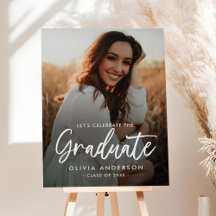 Modern Chic Photo Graduation Party Welcome Sign