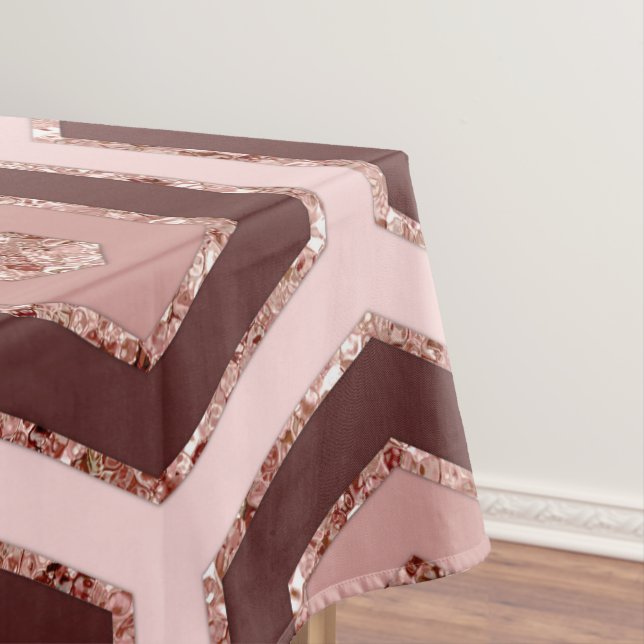 Modern Chic Pink Rose Gold Hexagon Geometrisch Tischdecke (Beispiel)