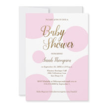 Modern Chic Polka dot pink Gold Baby Dusche