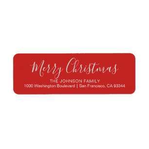 Modern Chic Red Holiday Weihnachten Rücksendeadres