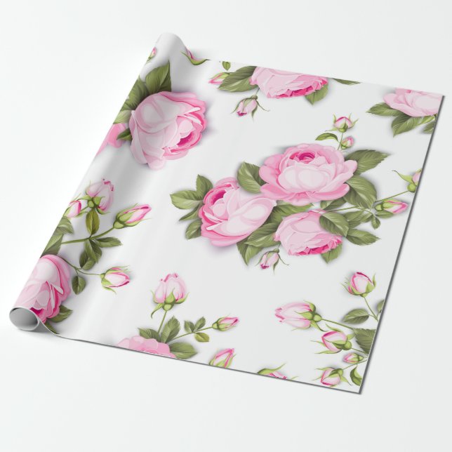 modern chic rot, rosa, floral geschenkpapier (Ungerollt)