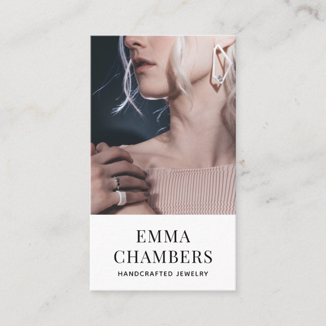 Modern Chic Schmuck Designer Business Card Visitenkarte (Vorderseite)