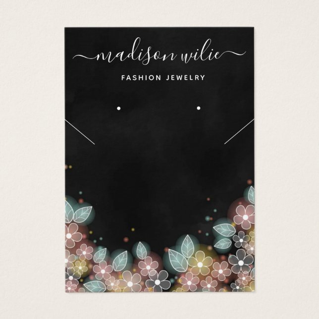 Modern Chic Schmuck Necklace Ohrring-Karte (Vorderseite)