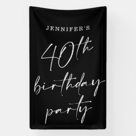 Modern Chic Script 40. Geburtstag Party Banner