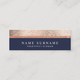 Modern Chic Sequin MidnightBlue Mini Business Card Visitenkarte