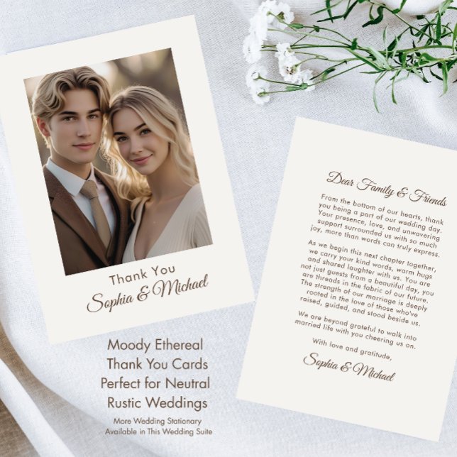 Modern Chic Simple Danke-Card-Foto Dankeskarte (Von Creator hochgeladen)