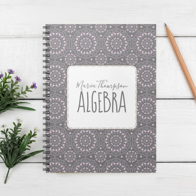 Modern Chic Simple Student Betreff Lite Pink Grau Notizblock (Von Creator hochgeladen)