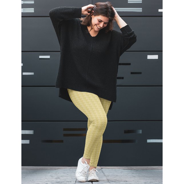 Modern Chic Stilvoll Gold Triangle Design Mode Leggings (Modern Chic Stylish Gold Triangle Pattern Fashion Leggings)