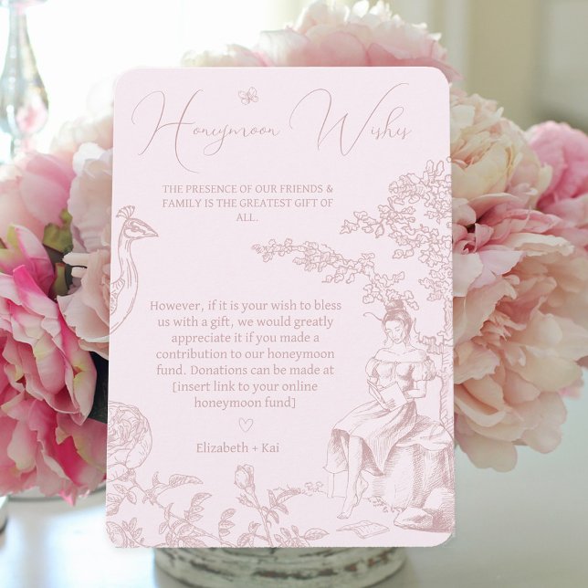 Modern Chic Toile Bridal Wedding Honeymoon Fund Begleitkarte (Von Creator hochgeladen)