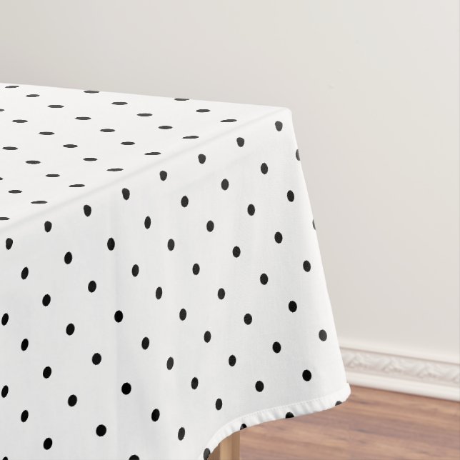 Modern Chic Trendy Schwarz-weiß Polka Dots Muster Tischdecke (Beispiel)