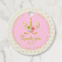 Modern Chic Unicorn Face Gold Danke Name Geschenkanhänger