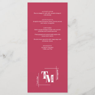 Modern Chic Viva Magenta Minimal Wedding Vielen Da Menükarte