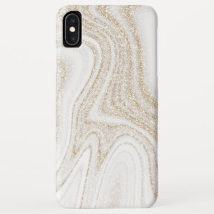 Modern chic white marble gold glitter Case-Mate iPhone hülle