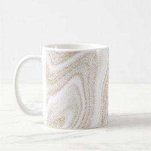 Modern chic white marble gold glitter kaffeetasse
