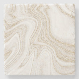 Modern chic white marble gold glitter steinuntersetzer