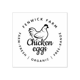 Modern Chicken Egg Farm Custom Small Business Logo Gummistempel