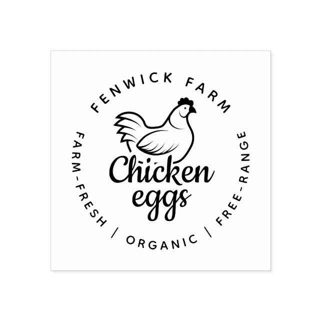 Modern Chicken Egg Farm Custom Small Business Logo Gummistempel (Prägung)