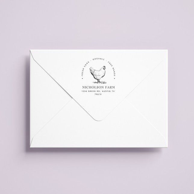 modern chicken return address Stamp Gummistempel (Von Creator hochgeladen)