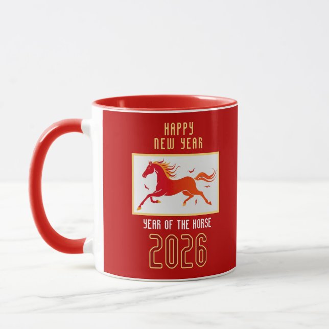 Modern Chinese Fire Horse New Year 2026  Tasse (Links)