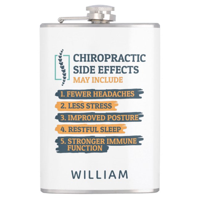 Modern Chiropractic Side Effects Gag Personalized Flachmann (Vorderseite)