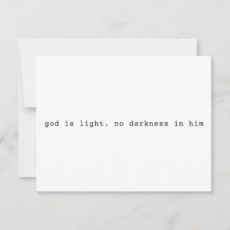 Modern Christian "God is Light" Invitation Einladung