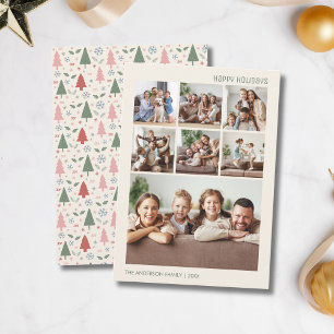 Modern Christmas 7 Family Foto Collage Feiertagskarte