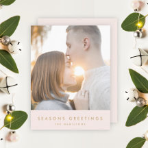 Modern Christmas | Blush Pink and Gold Photo