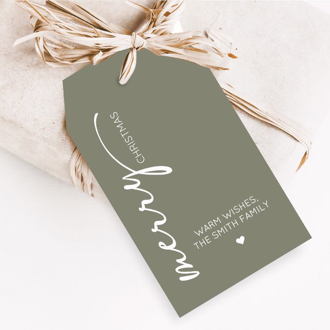Modern Christmas Favor Tags Geschenkanhänger (Modern Merry Christmas Holiday Favor Tags)