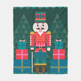 Modern Christmas Geometric Nutcracker Fleecedecke