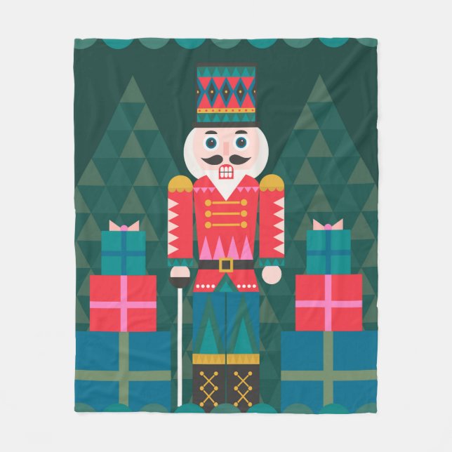 Modern Christmas Geometric Nutcracker Fleecedecke (Vorderseite)