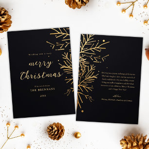 Modern Christmas Gold Elegantes Schwarzes Festival Feiertagskarte