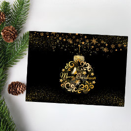 Modern Christmas Gold Holiday Card Feiertagskarte