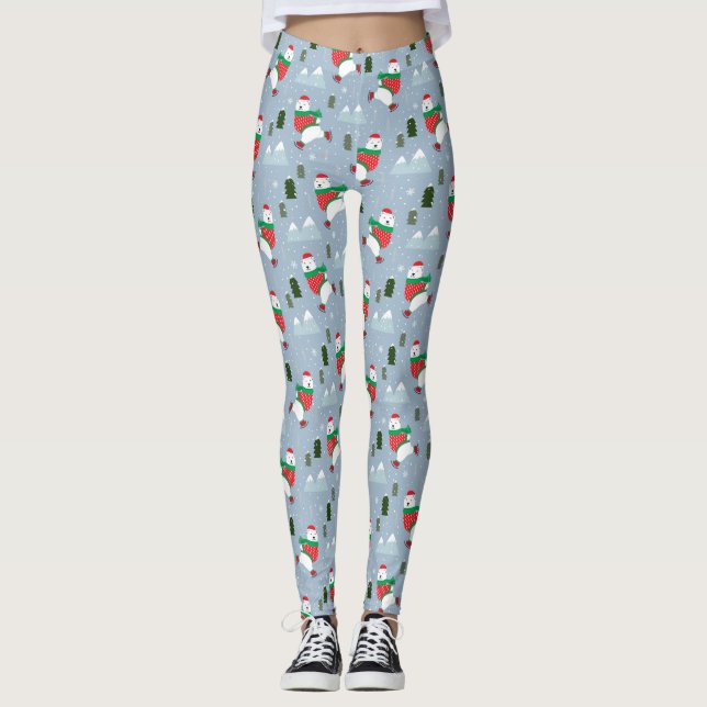 Modern Christmas Holidays Polar Bear Leggings (Vorderseite)