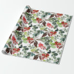 Modern Christmas Holly Pattern Geschenkpapier<br><div class="desc">Helles und festliches Weihnachtsmuster. Die perfekte Geschenkpackung für all Ihre Geschenke und Pakete in dieser Ferienzeit.</div>